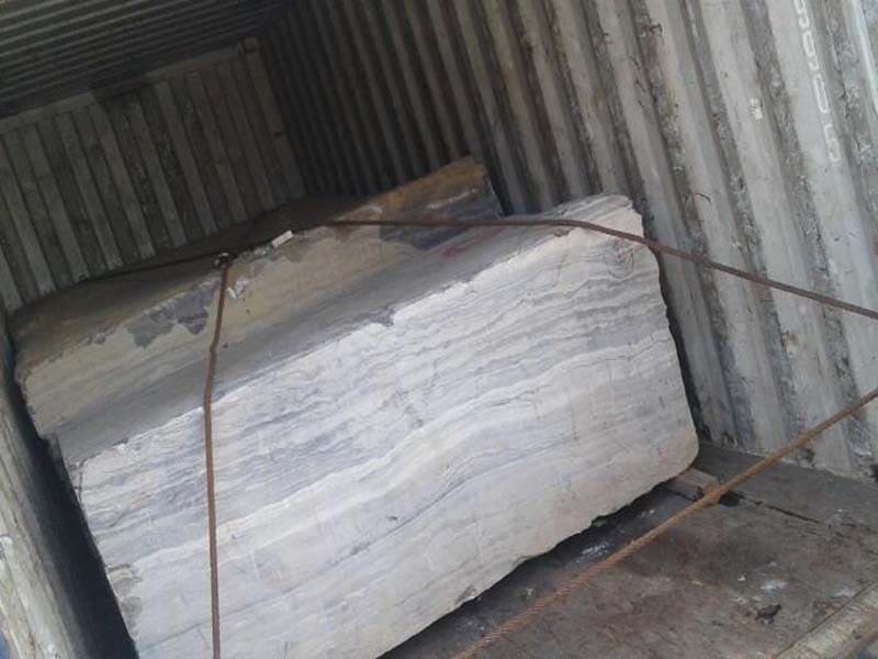 Marble Blocks Cargo Container Clamping & Steel Rope Lashing