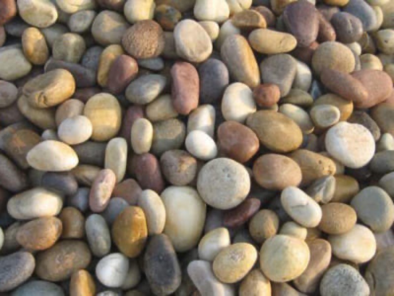 Mixed colour natural river pebbles for landscaping